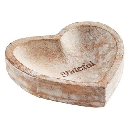 Fastfood 6 x 6 x 1.5 in. Grateful Wooden Heart Tray FA3321741